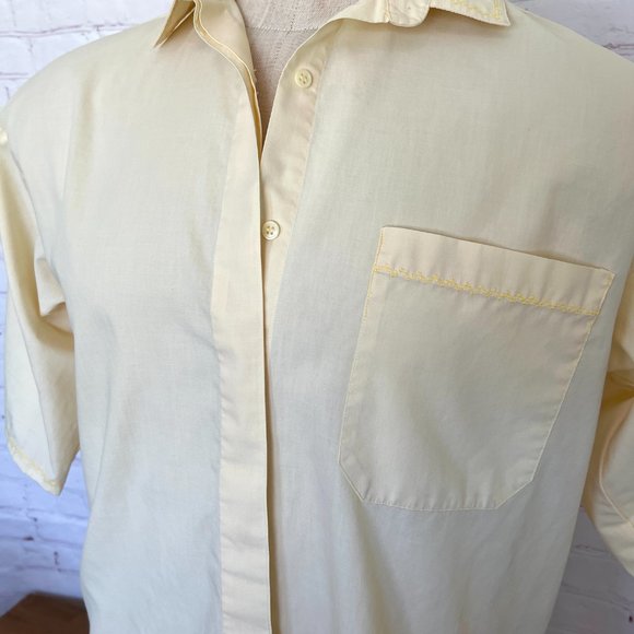 60's Unique Stitched - Yellow Mens Shirt - Size Medium/Large William Stuart - Picture 5 of 10